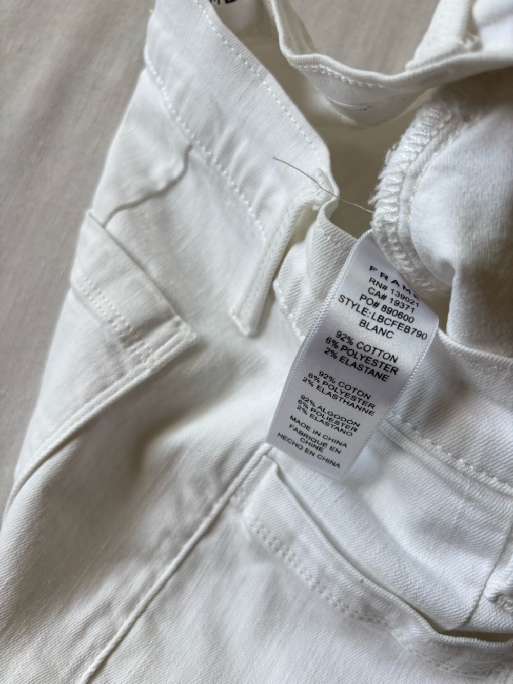 FRAME Le Bardot Crop Flare Jeans White Blanc Mid Rise Size 25 - Picture 5 of 10